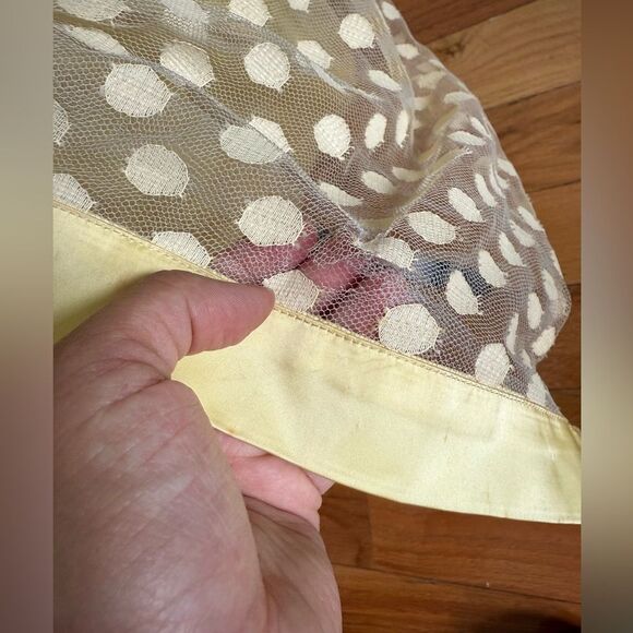 1950s/60s Baby Doll Empire Waist Yellow Polka Dot Dress - Picture 8 of 15